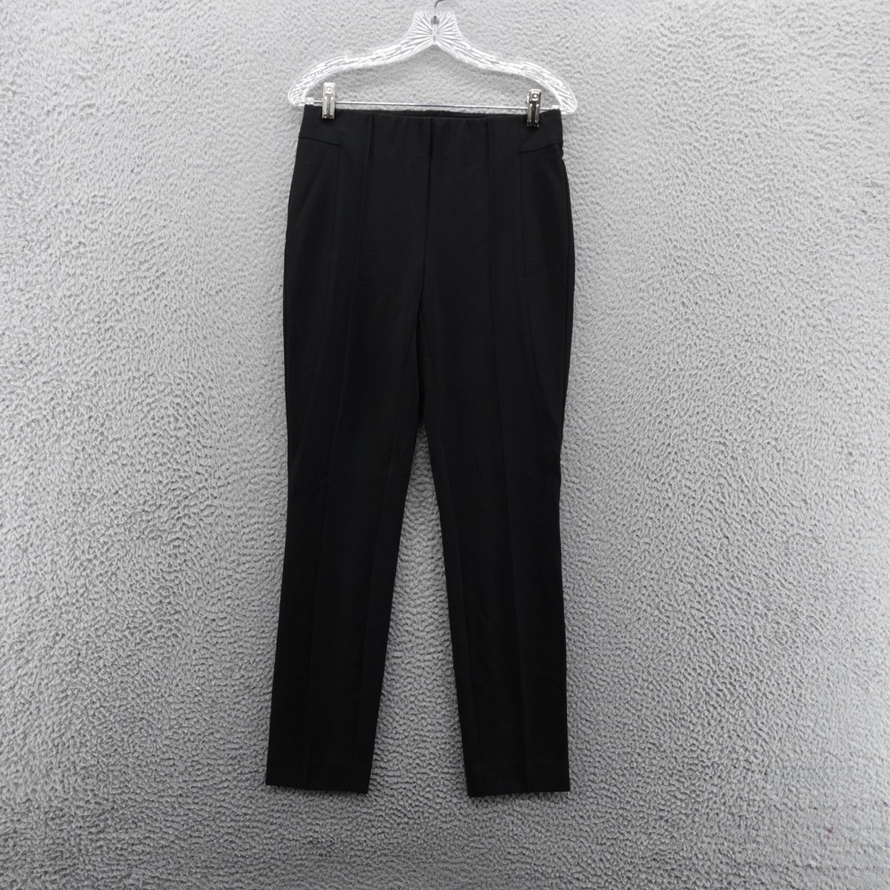 Lafayette 148 New York Slim Leg Pull‎ On Pants Size Small Black Womens Career